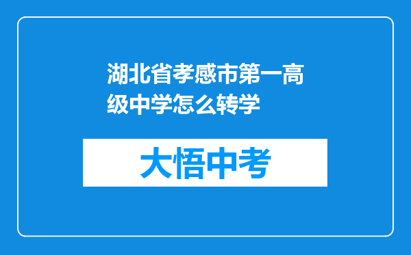 湖北省孝感市第一高级中学怎么转学