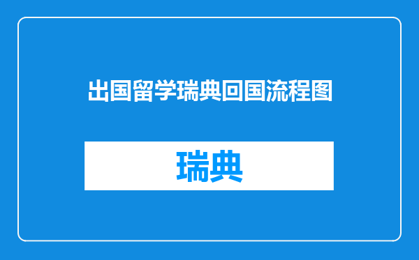 出国留学瑞典回国流程图